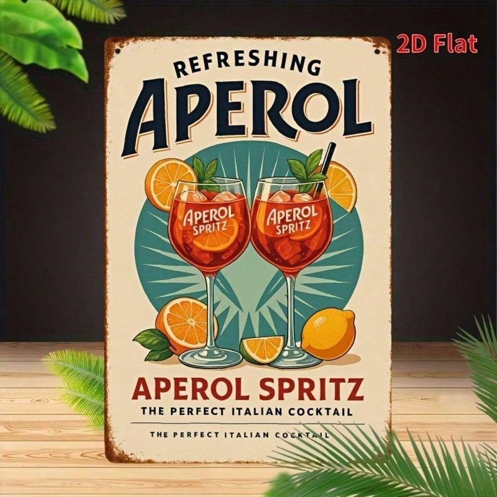 Винтажный металлический плакат Aperol Spritz 8x12 дюймов Ретро Декор стены бара
