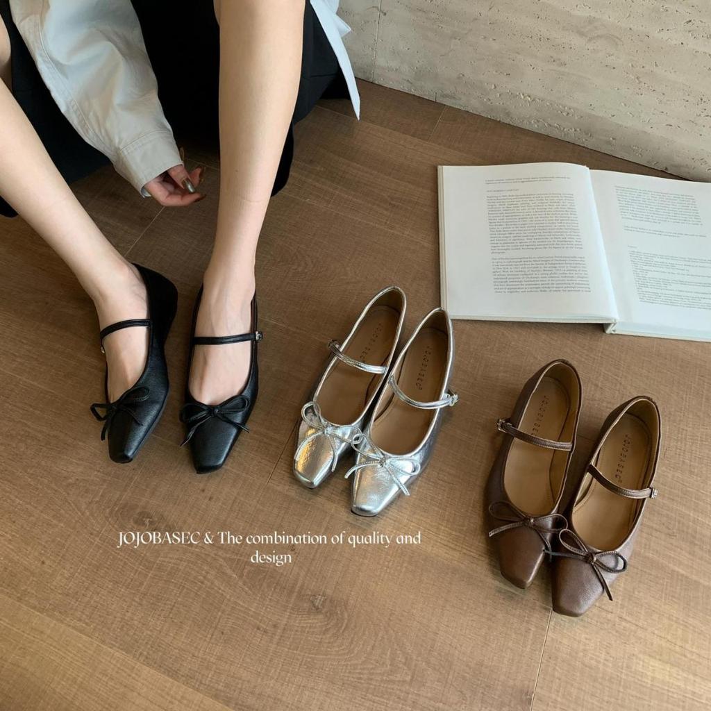 French Versatile Mary Jane Shoes Women's 2025 Autumn New Small Wedge Heel Single Shoes Bow Ballet Shoes