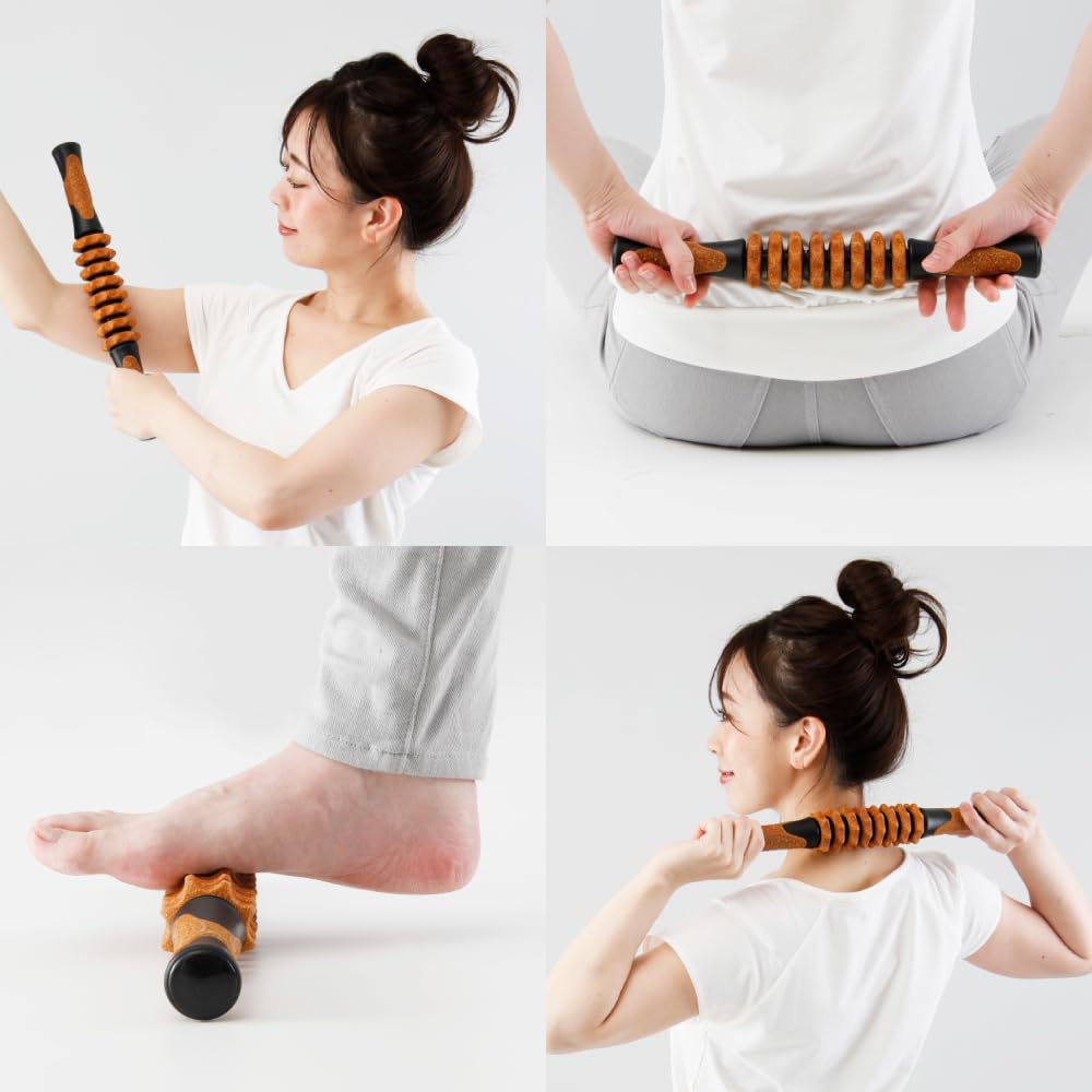 Alphax Ролик из пены, Фасциальный ролик, Массажный ролик для расслабления фасций, Палка-ролик типа пробки, 37 x 5 x 5 см