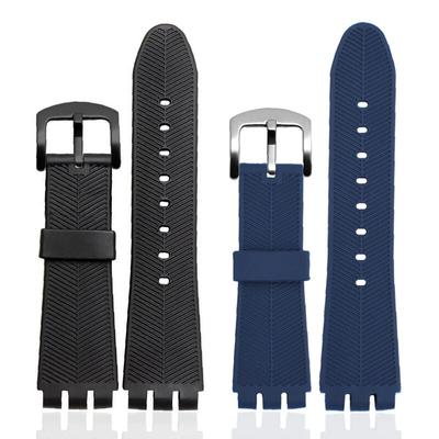 Черный ремешок из силиконовой резины 23 мм, специально для часов Swatch YOS440 449 401G 447 448 IRONY, спортивный водонепроницаемый браслет-браслет