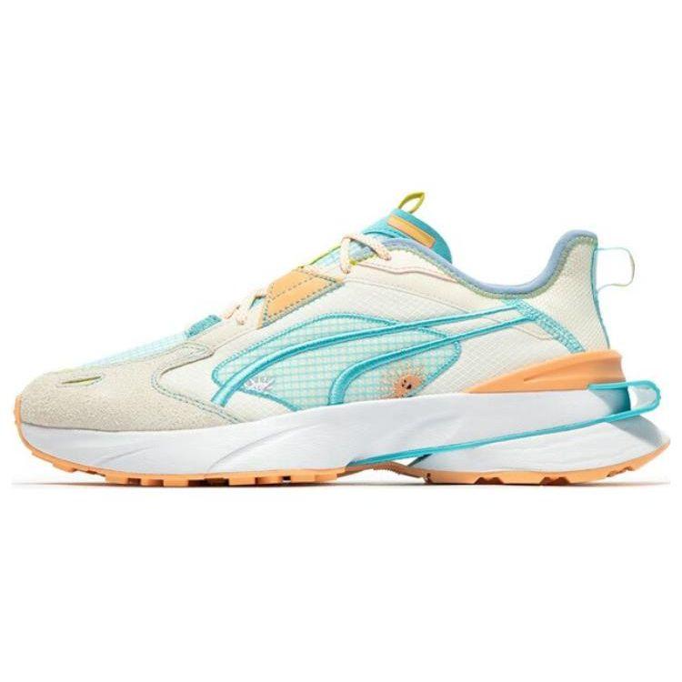 Puma Pwrframe Fabric Cowhide Synthetic Suede Casual Comfortable Low-Top Lifestyle Shoes Unisex Sneaker Orange Pink 390036-02