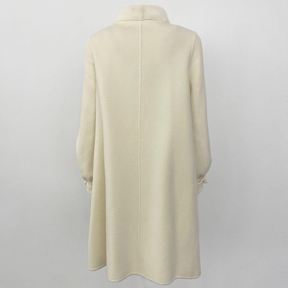 OFTBUY Autumn Winter Jacket Natural Real Mink Fur Collar Long Thick Warm Wool Blends Coat Women Outerwear Streetwear Chinese