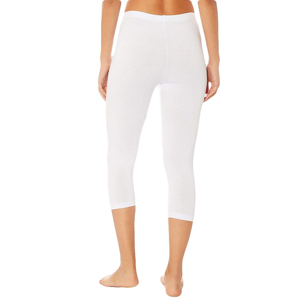 Kota Women 4005 Простые женские леггинсы капри с высокой талией без рисунка и длиной до колена