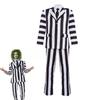 Майкл Китон Полосатый костюм для Хэллоуина Косплей волшебника Идеально подходит для сценической постановки