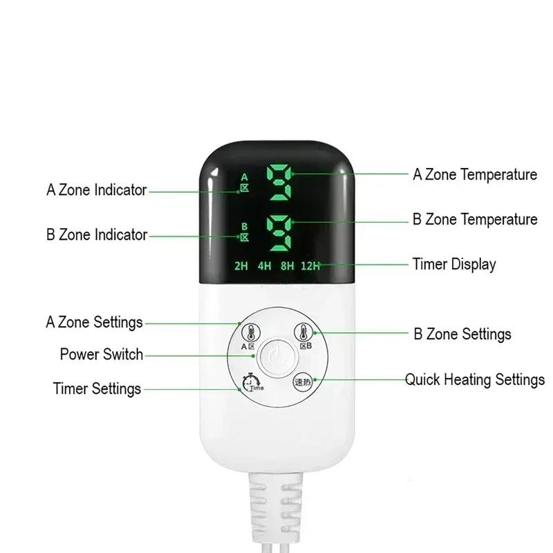 Electric Heating Cushion With Backrest 9 Gears Adjustable Temperature Seat Heating Pad Office Chair Integrated Thermostatic Mat