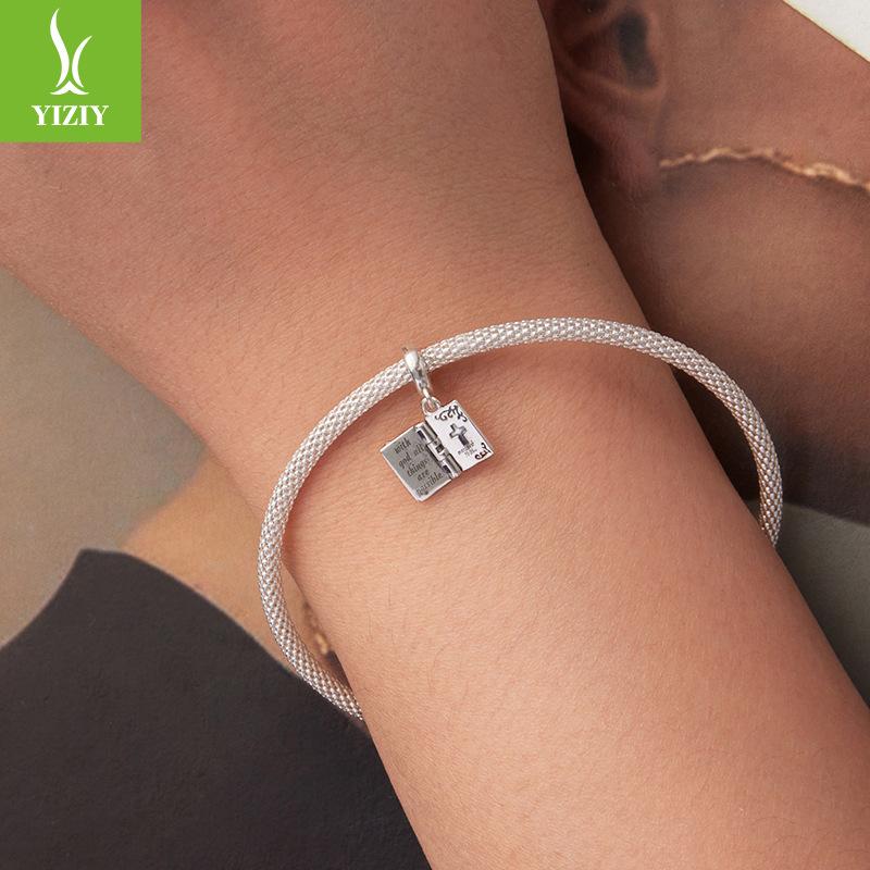 Openable Cross Pendant Jewelry Accessories, Cross-Border Popular Accessories S925 Sterling Silver Beads