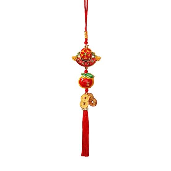 Chinese New Year Decorations 2026 Year of Horse Lucky Charm with Tassel Feng Shui Hanging Pendants for Wealth Good Luck