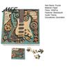 Adults Jigsaw Puzzle 1/2 Sets 1000Pcs Steampunk Guitar Art Puzzle, Gear Challenge Game, Educatoional Musical Instrument Toy for Desk Decor