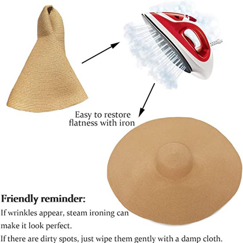 European and American super eaves cm diameter straw hat women's sunscreen travel hat summer dome sun hat