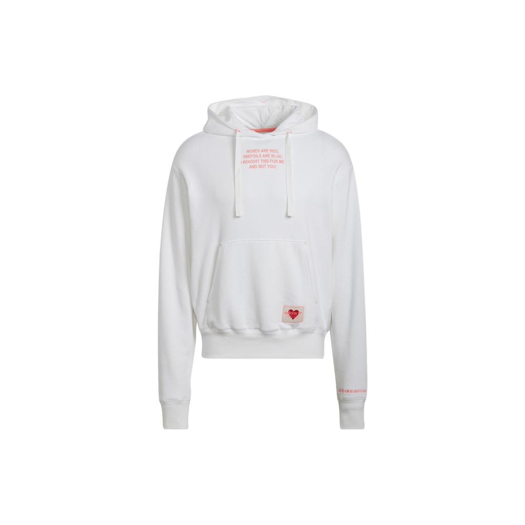 Adidas Originals Trefoil V-Day Cotton Hoodie Pullover Men Tops White HJ9601