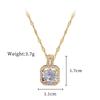 Micro-Inlaid Necklace Earrings Set Light Luxury Square Full Of Diamonds Personalized Temperament Banquet Earrings Necklace Group