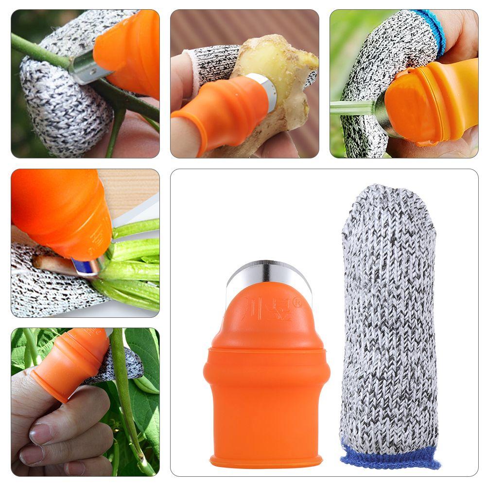 Garden Supplies Kitchen Gadget Finger Guards Thumb Cutter Cut-resistant Finger Sleeve Bean Picker