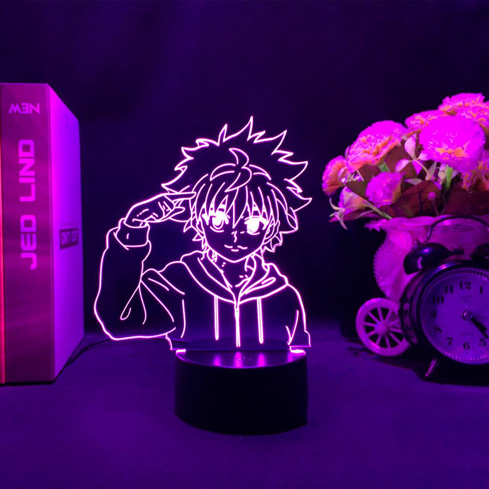 Светодиодный светильник Hunter X Hunter Killua Zoldyck, акриловая фигурка, ночник для декора спальни, настольная лампа, подарок на день рождения для детей, HxH