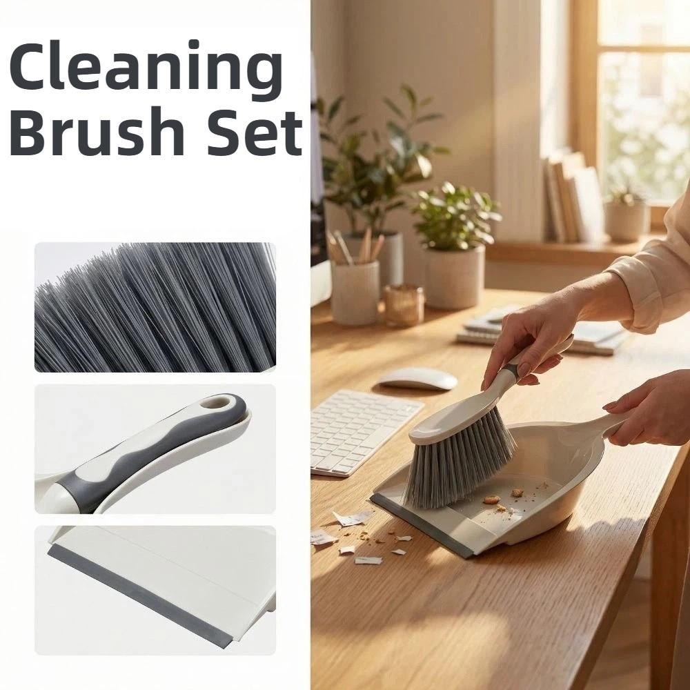 Handheld Mini Dustpan and Brush Set Flexible Handheld Sweeping Brush  Keyboard Cleaning