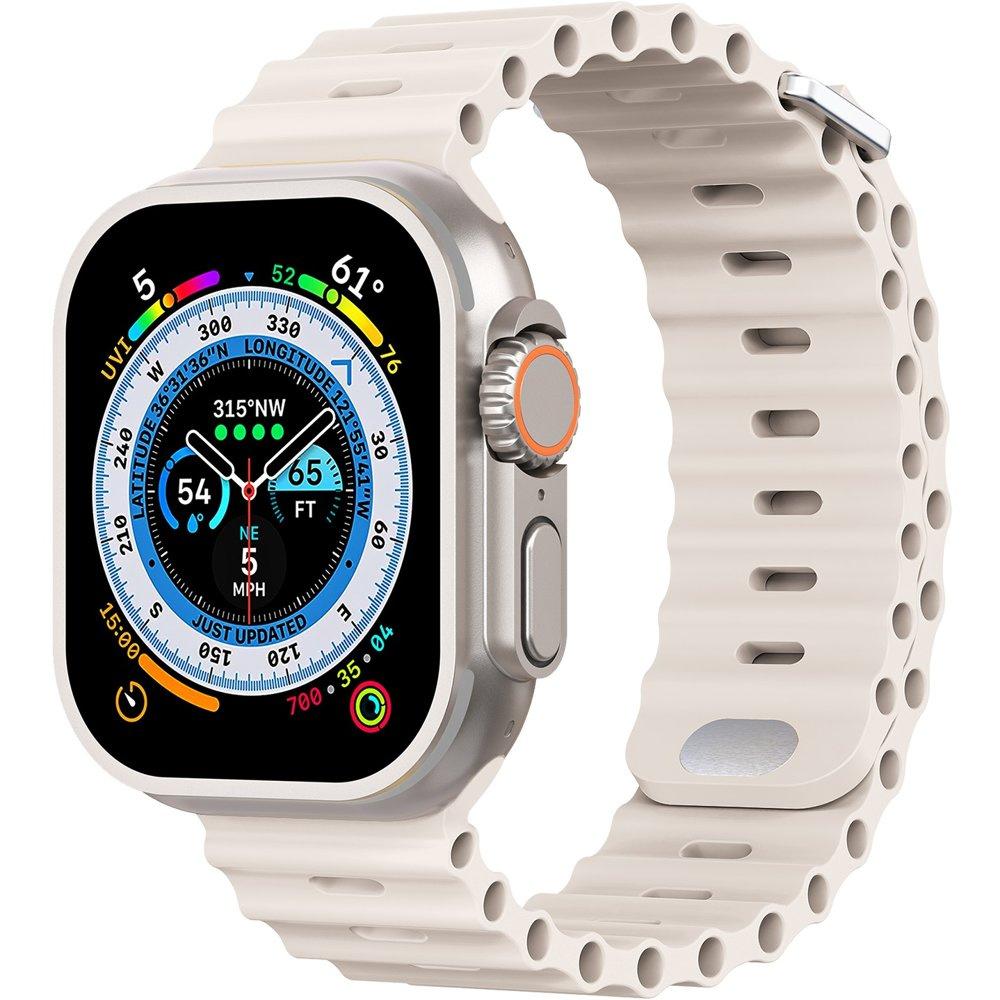 Silicone Strap for Apple Watch 1/2/3/4/5/6/7/8/9/10/11/SE Ultra 1/2/3 42/44/45/46/49mm, Beige