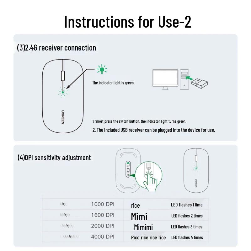 Ugreen M256 Dual Mode Silent Wireless Mouse