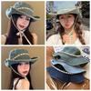 Big Brimmed Denim Bucket Hat Letter Sunscreen Hat Retro Jeans Fisherman Hat  Travel