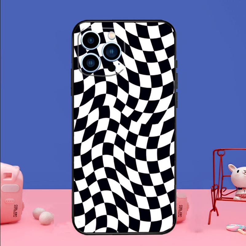 Crazy Checkered Phone Case For iPhone 17 16 15 13 11 12 14 Pro Max mini 15 16 Plus 16e 17 Air Bumper Cover