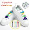 12Pcs Silicone Shoelaces for Shoes No Tie Shoe Laces Elastic Laces Sneakers Kids Adult Rubber Shoelace One Size Fits All Shoes