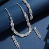 Sparkling Bridal Jewelry Set Elegant Wedding Accessories Necklace Earrings Set  Party Events
