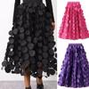 Dot Print Mesh Skirt for Women Elastic High Waist A-line Long Skirt Elegant Fashion Bubble Skirt Summer Breathable Comfortable Lightweight Maxi Skirt