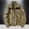 Winter Lapel Lambswool Coat Men's Plus Velvet Padded Coat Pilot Young and Middle-aged Military Jacket