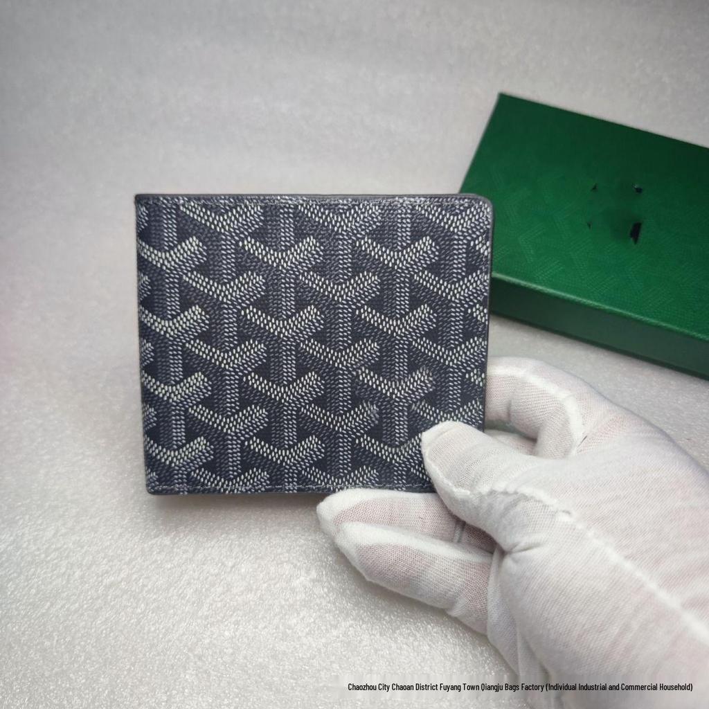 Трендовый кошелек «гусиная лапка» 2025: Стиль Goyard, Множество отделений для карт, Универсальный модный аксессуар в европейском и американском стиле.