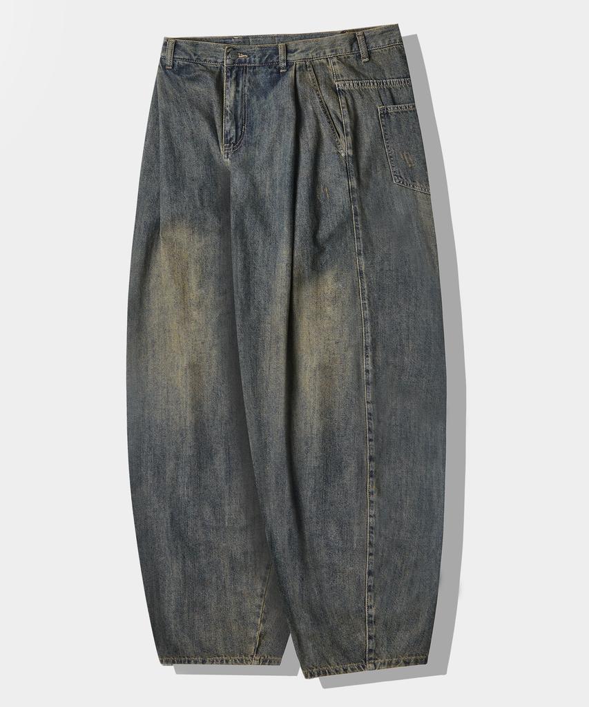 Dimiteulibeullaeg Asi Essential Curved Balloon Denim Pants_Linen-Like Yellow Wash