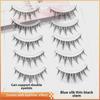 Black & White Natural False Eyelashes H100: Invisible Stems, Supports Double Eyelids
