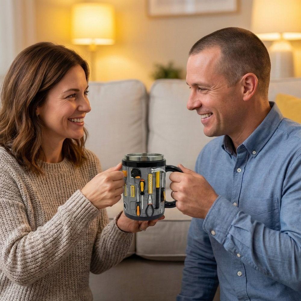 3D Mechanic Mug Stainless Steel Water Cup Funny Toolbox Design Coffee Cup Gifts for Men