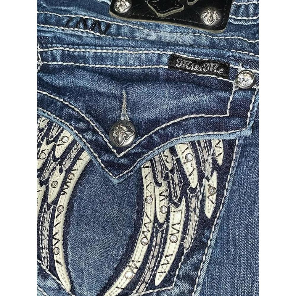 RogueWave Fashion Прямые брюки свободного кроя Весна/Осень Винтажная вышивка Алмазные джинсы