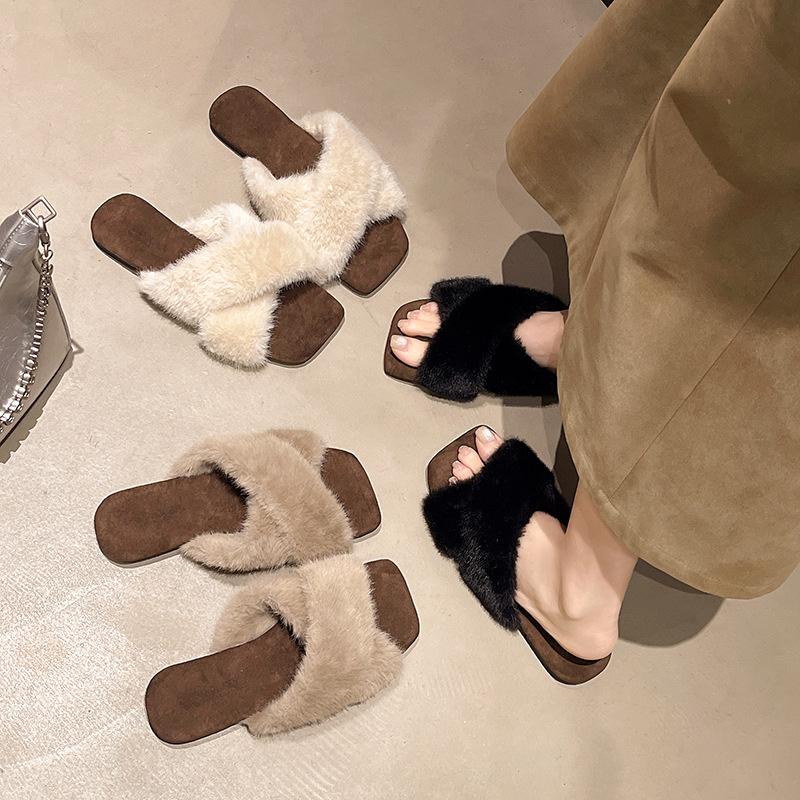 Популярные в интернете тапочки-шлепанцы на плоской подошве для женщин, новинка осени и зимы 2025 года, высококачественные, с перемычкой, домашние хлопковые тапочки для беременных