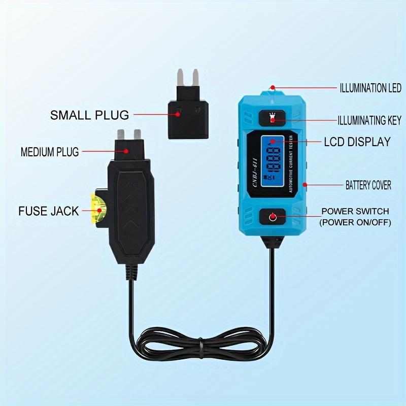 Car Circuit Tester Current Test Fuse Diagnostic Tool 12V Range 0.01~19.99A Repair Detector Galvanometer Automotive Accessories
