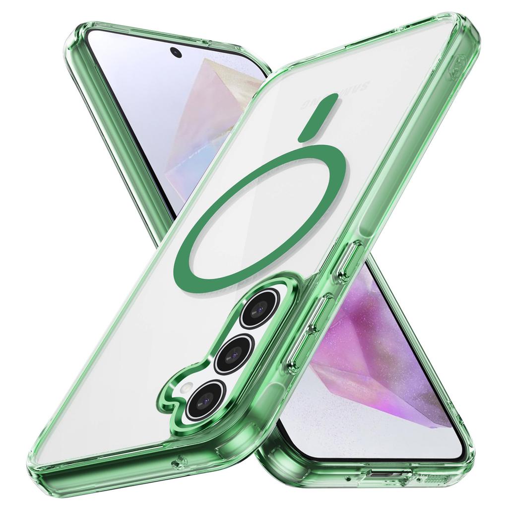 Магнитный чехол для телефона Samsung Galaxy A35 5G, TPU рамка, прозрачная поликарбонатная задняя крышка