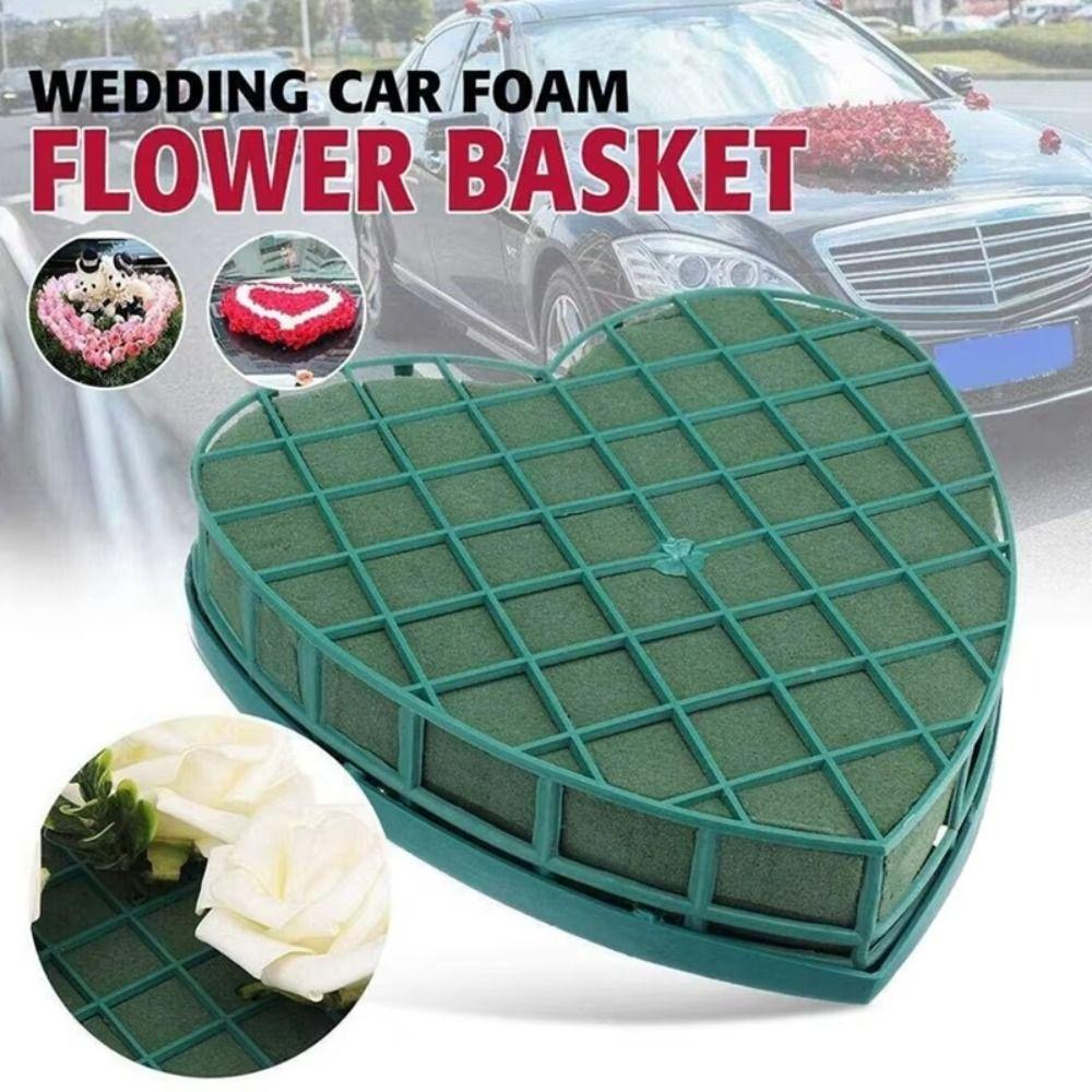 With Suction Cup Floral Bricks Heart Shaped Flower Mud Florist Sponge Vehicle Decoration