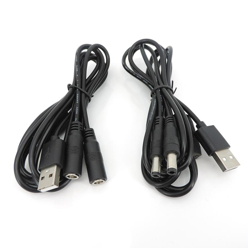 1 м USB 2.0 штекер на 2-полосный разъем постоянного тока «папа» гнездовой кабель 22awg 3A вилка 5,5x2,5 мм Шнур питания адаптер соединительная полоса