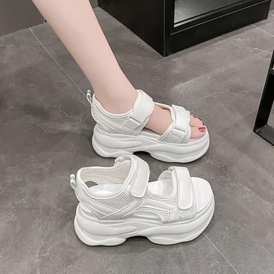 Женские босоножки на толстой платформе с открытым носком и высоким каблуком, новые гладиаторские тапочки, женские модные летние удобные пляжные сандалии 8 см