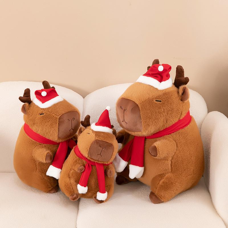 Adorable Brown Capybara Plush Toy Soft Cuddly Cushion For Christmas Decor 30cm To 50cm