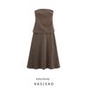 Kaslead New Women Clothes Western Style Fashion Slim Fit Tube Top Strapless Straight Collar Dress 4333040