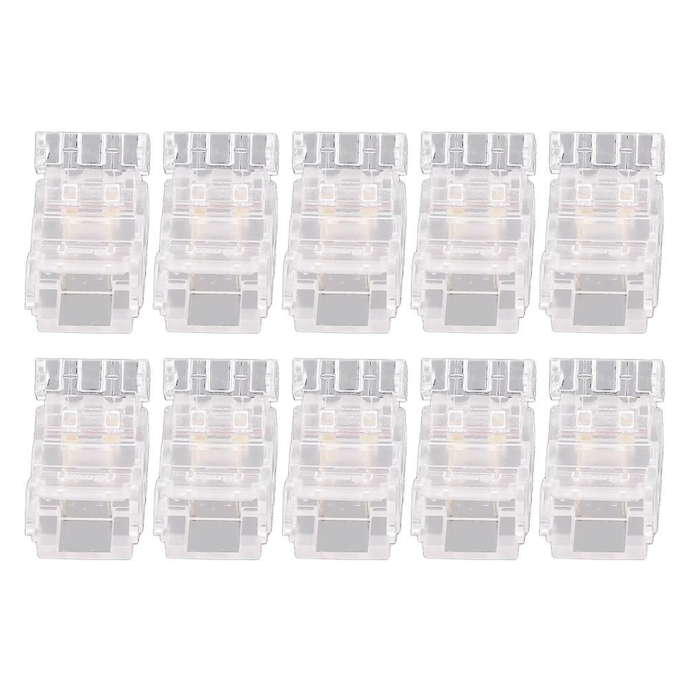 10pcs 2Pin LED Strip Connector Transparent Strip To Wire Connector For School