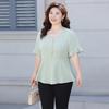 Весенние и летние женские шифоновые рубашки Рубашки с короткими рукавами Рукава три четверти Модный драпированный топ
