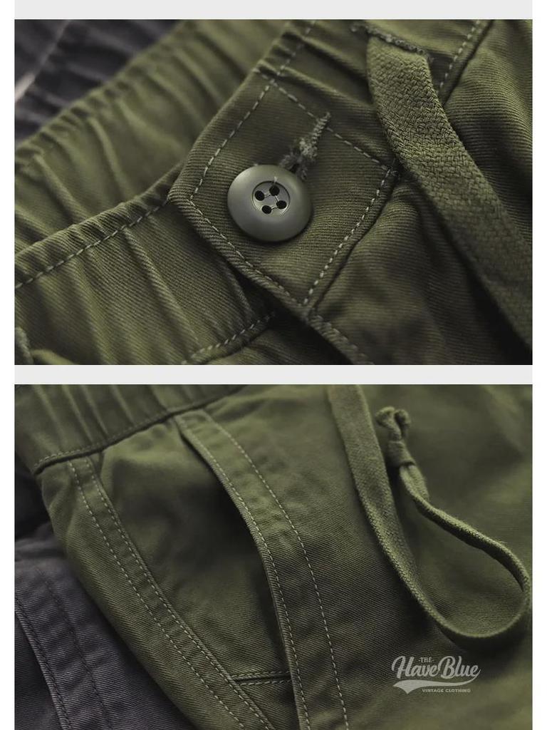 Японский ретро повседневный мужской комбинезон на завязках - свободные прямые брюки Nine-Point