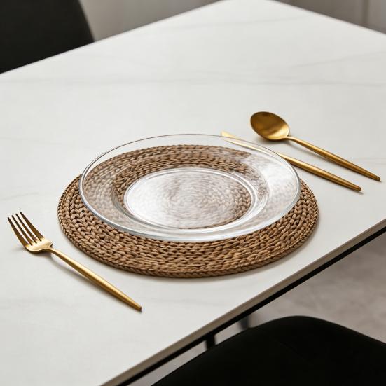 Подставка под тарелку Утолщенный Круглый Дизайн Богемный Стиль Подставка под тарелку Теплоизоляция Маслостойкий Коврик для стола Усиленный Шов Подставка под тарелку Обеденный Декор