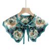 Beautiful Flower Sunscreen Shawl Scarf Decoration Fake Detachable Collar Protect Neck Shoulder Women Girl Dress Accessories