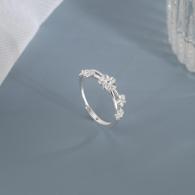 Sweet Double Layer Flower Rings For Women Girl Korean Fashion New Year Jewelry Gift Party Wedding anillos mujer