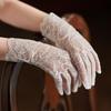 Full Finger Short Lace Gloves Floral Costume Accessories Elegant Wedding Gloves  Women