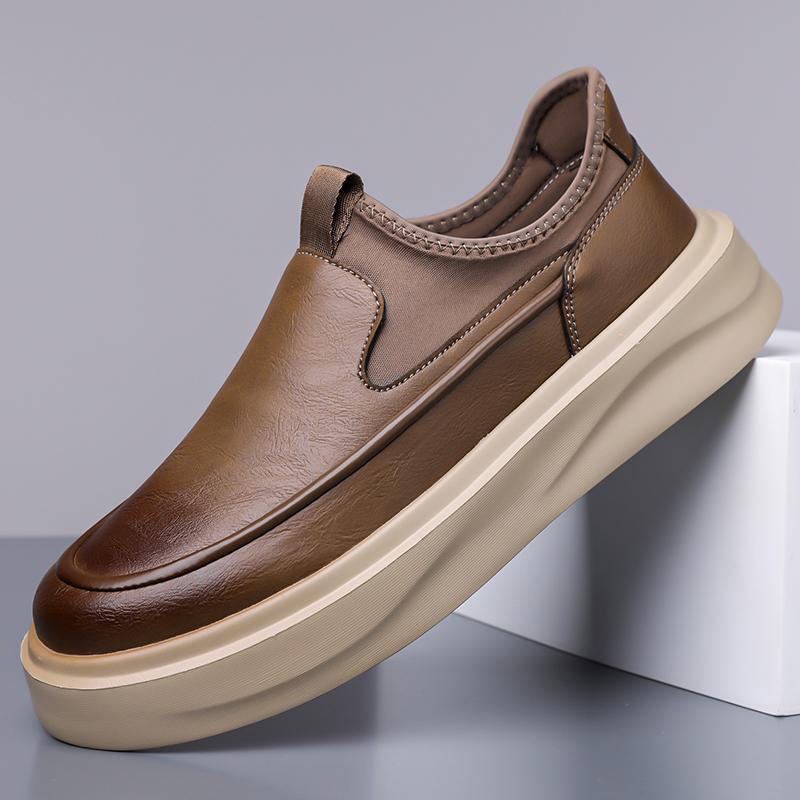 Модный бренд, деловой офис, слипоны, повседневная кожаная обувь, модная нескользящая мужская обувь, лоферы высокого качества, толстая подошва, мягкая обувь для повседневной носки