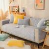 Solid Color Plaid Plush Sofa Cover Warm Universal L-shaped Corner Thickening Sofas Cover Nonslip Living Room Soft Couch Cushion