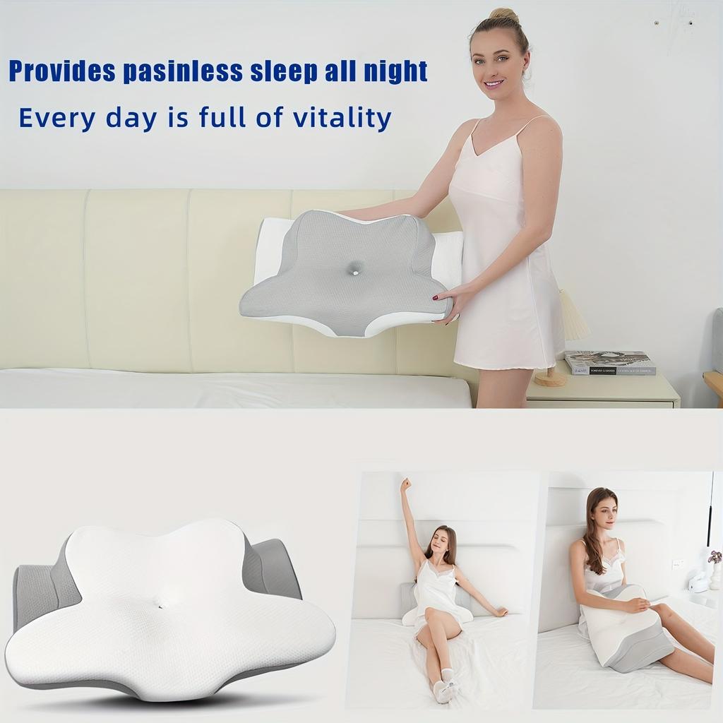 Memory Foam Pillows Butterfly Shaped Relaxing Cervical Slow Rebound Neck Pillow Pain Relief Sleeping Orthopedic Pillow Beding