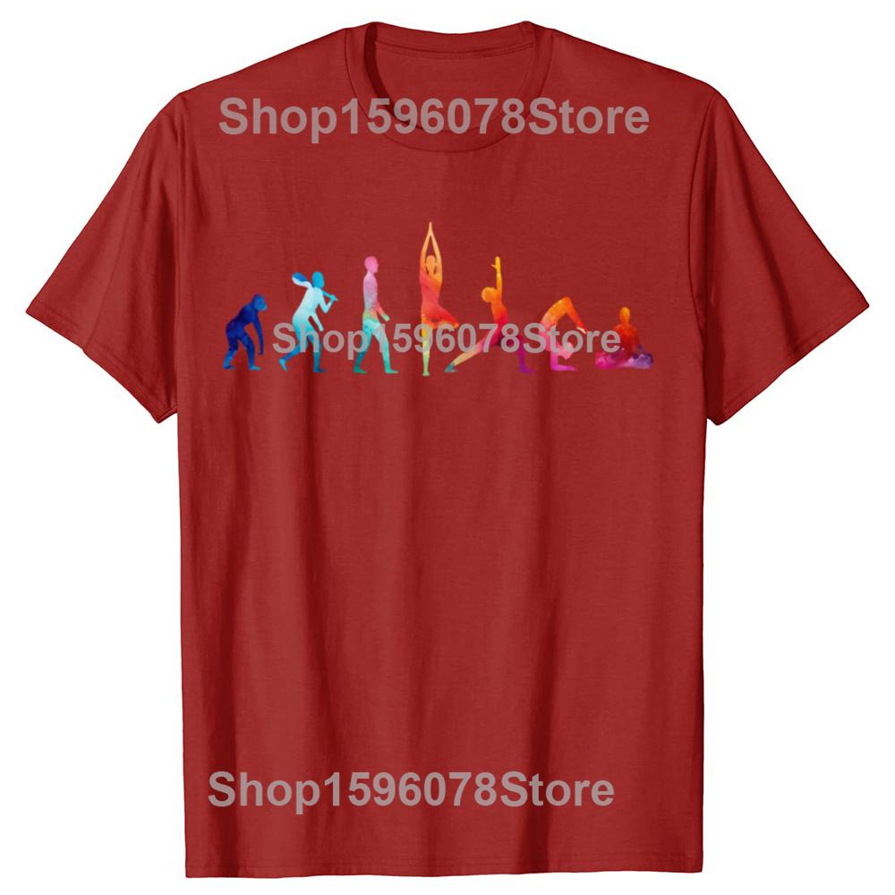 Забавные футболки с графикой эволюции йоги для мужчин и женщин, из чистого хлопка, юмористические, уличная одежда, футболка с коротким рукавом, унисекс, свободная одежда